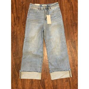 Mica Light wash Wide Leg Cuffed Jeans, NWT, size 30